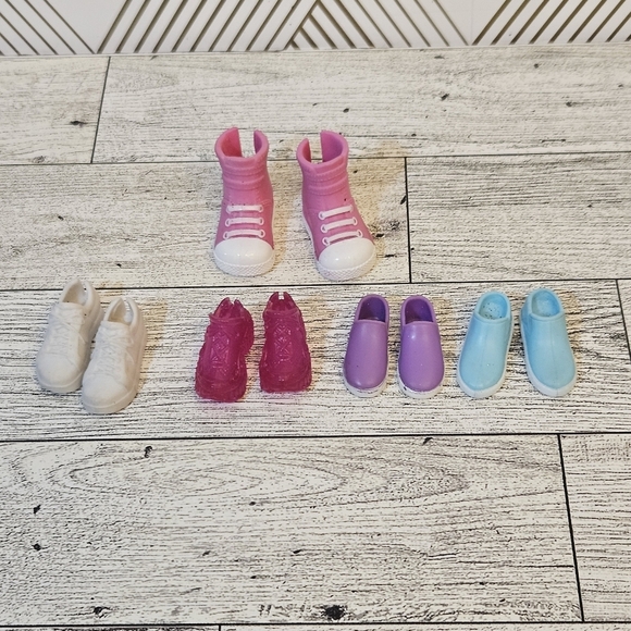 Mattel Other - Lot Of 5 Pairs Mattel Barbie Athletic Shoes Sneakers Slip Ons High Tops